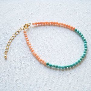 Genuine Pink Angel Skin Momo Coral and Turquoise Bracelet